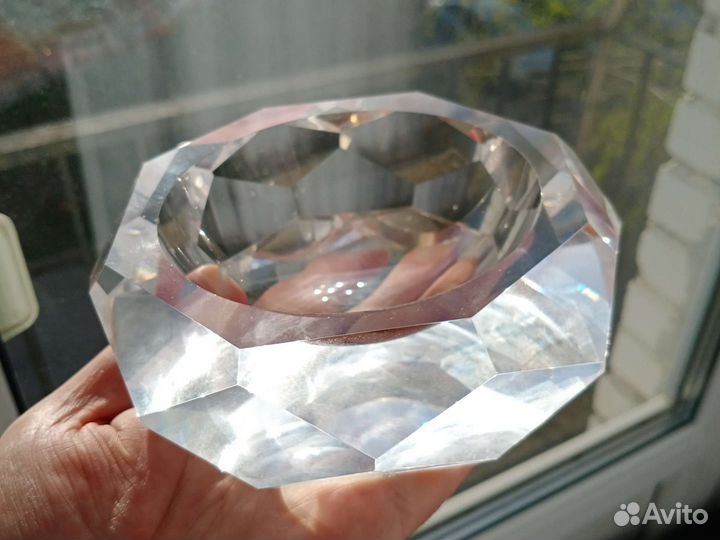 Пепельница СССР, оптическое стекло. Новая