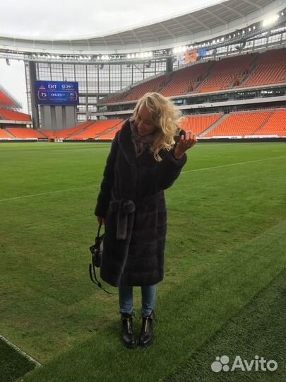 Шуба норковая 42 44 поперечка с капюшоном