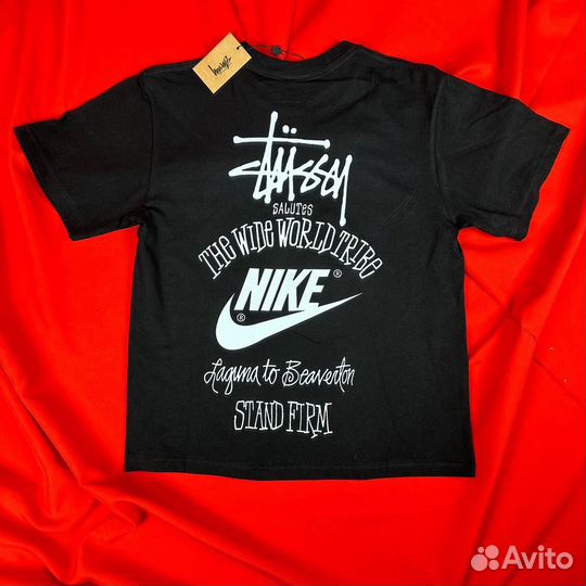 Черная футболка Stussy x Nike