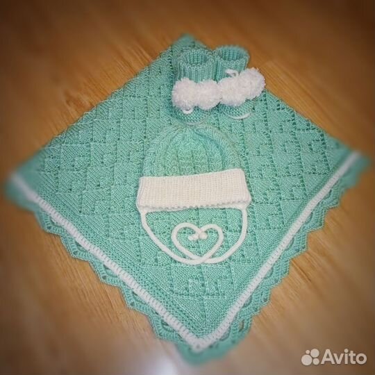 Плед детский вязаный ручная работа