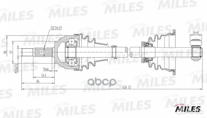Привод в сборе renault clio II/kangoo 1.2-1.6 9