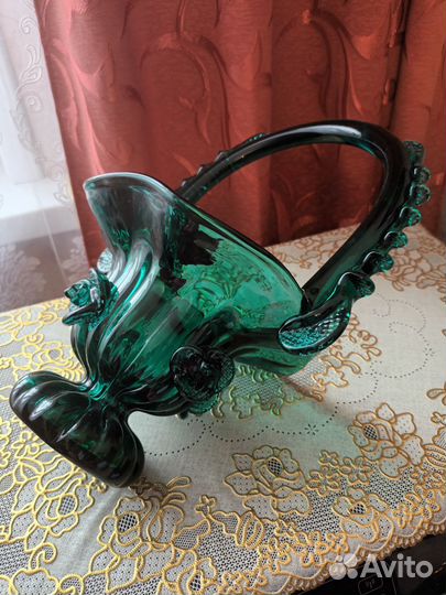 Ваза конфетница цветное стекло СССР