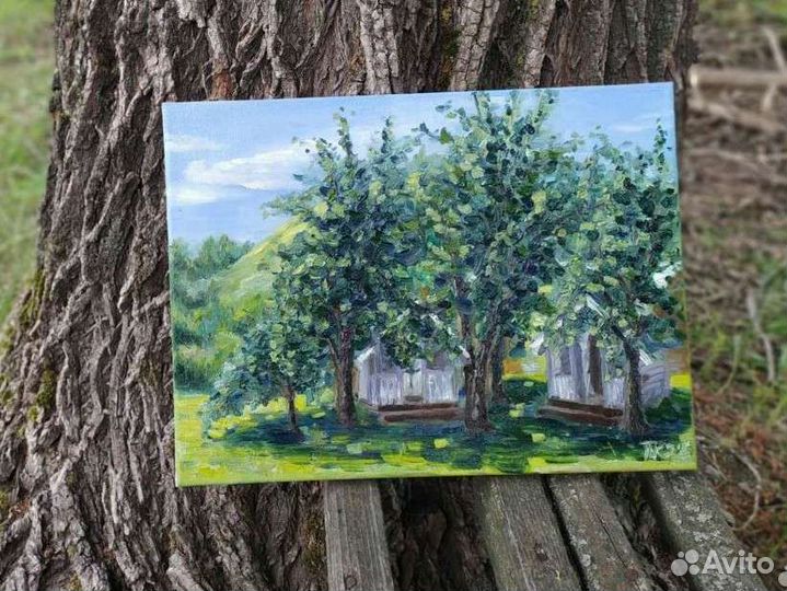 Картина маслом, акрилом на холсте, стене