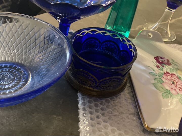 Посуда цветное стекло времен СССР