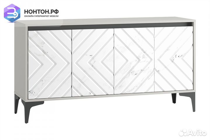 Тумба под тв Муар 13.261.02 стальной серый / мрамо