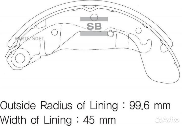 Sangsin brake SA055 Колодки тормозные барабанные