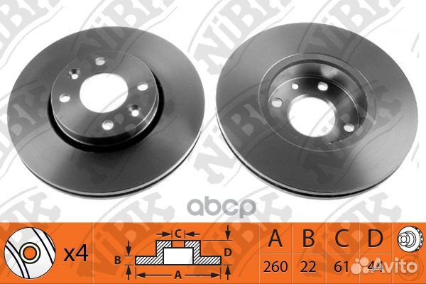 RN1187V Диск тормозной перед RN1187 NiBK
