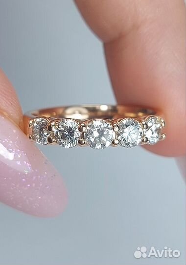 Кольцо с бриллиантами 1.0ct 2/3