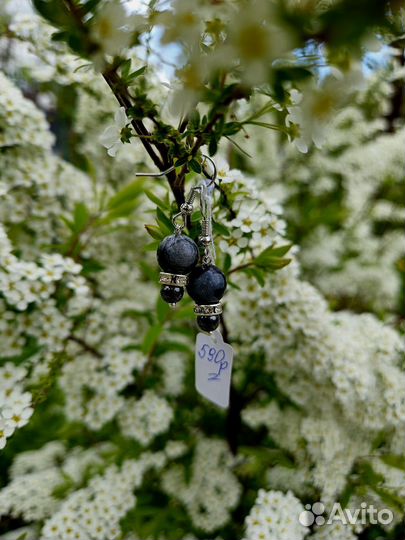 Сережки ручной работы из натуральных камней