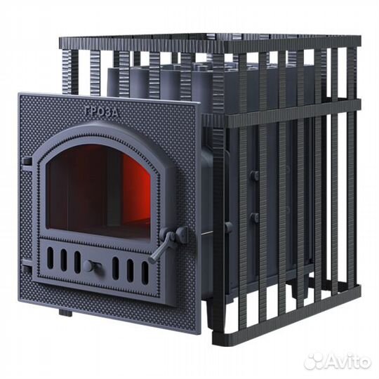 Чугунная печь для бани Гроза в сетке 24 (П)