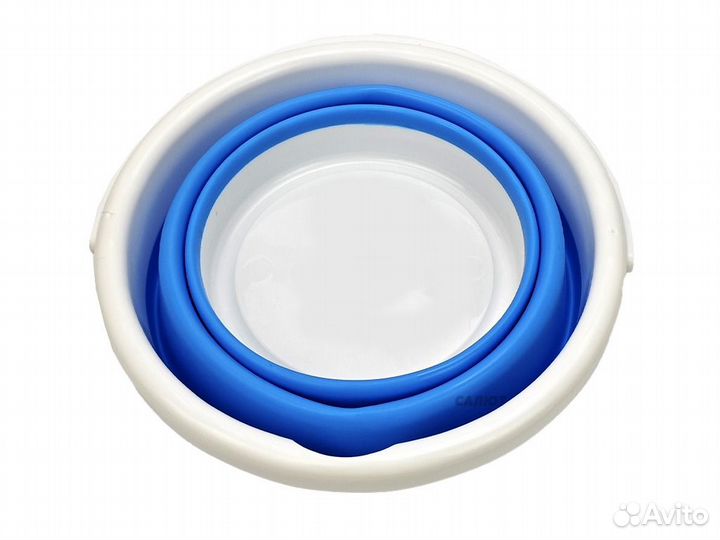 Ведро для прикормки East Shark складное синее. 3л