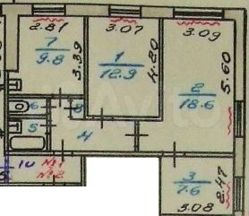 3-к. квартира, 58,2 м², 1/9 эт.