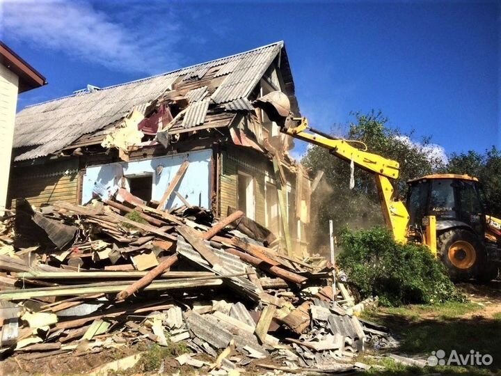 Демонтаж зданий. Снос домов, вывоз мусора