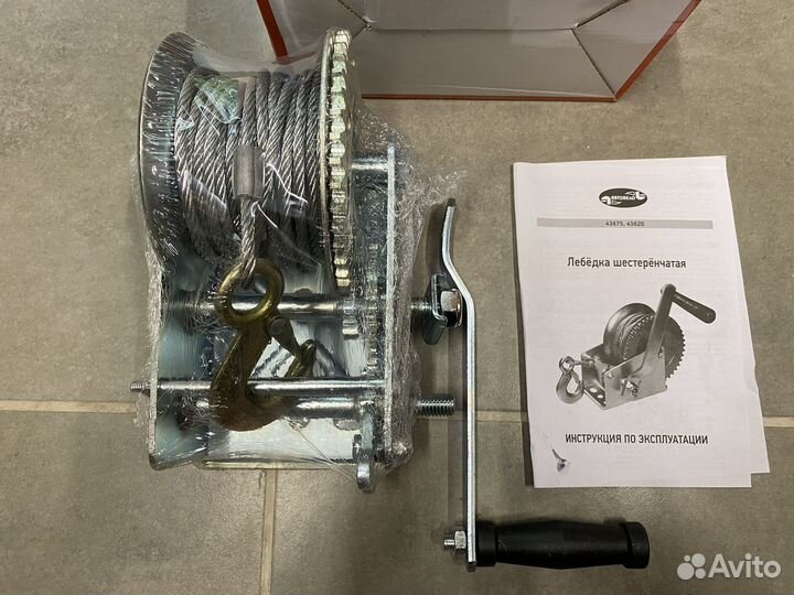 Лебедка ручная барабанная шестеренчатая 1,2т