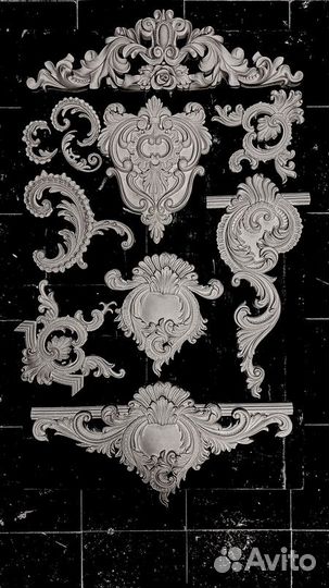 Лепнина из гипса, орнаменты, среднички