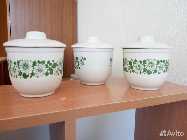 Горшок керамический с крышкой в духовку СССР