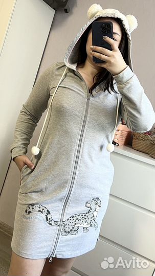 Халат женский с капюшоном