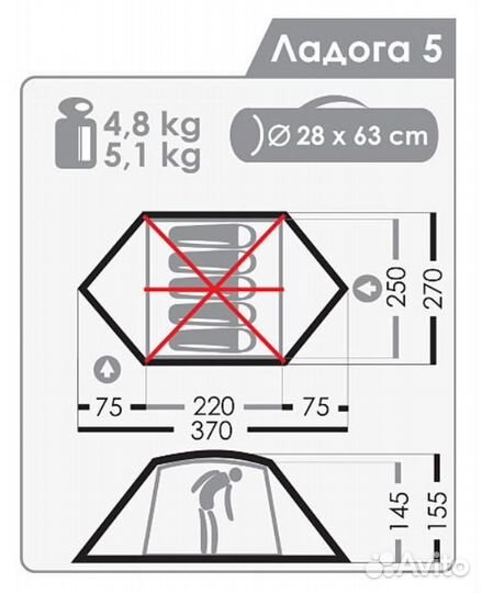 Палатка Normal Ладога 5 - новые