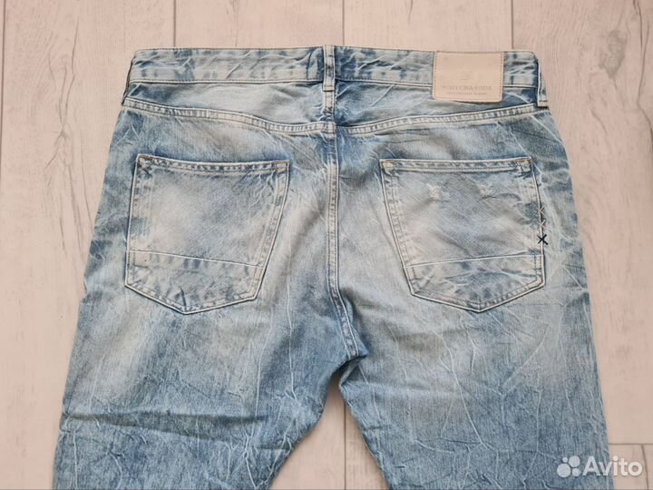 Джинсы широкие y2k scotch and soda с разрывами