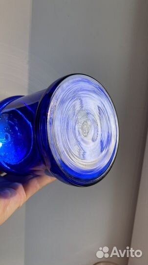 Старинная стеклянная чайница бисквитница СССР