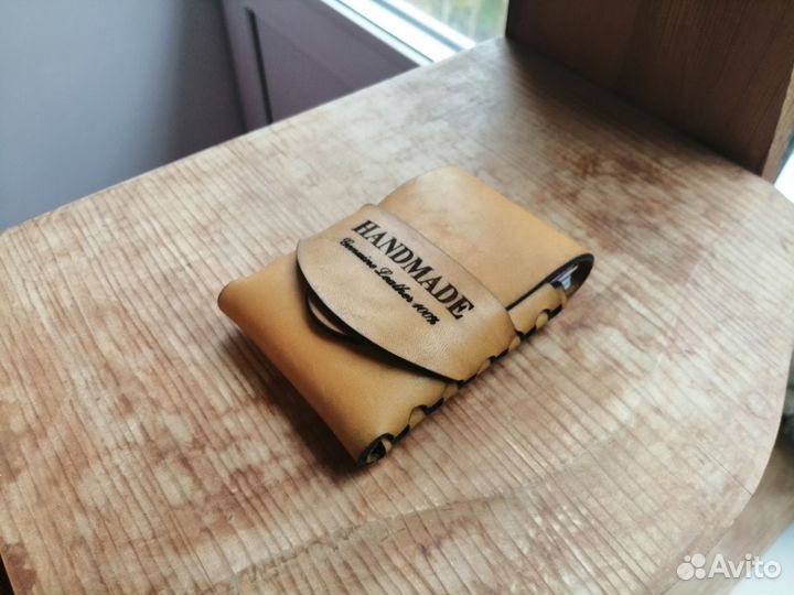 Картхолдер из натуральной кожи, ручная работа