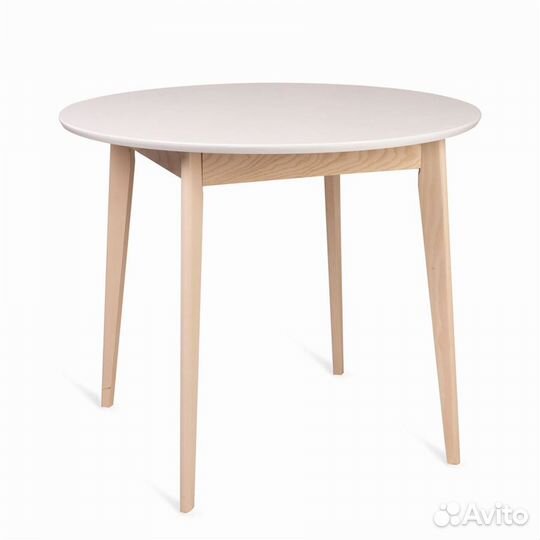 Стол Рэй-d900 (беленый дуб / белая эмаль) Круглый