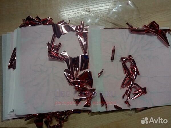 Битая поталь листы цвет розовый 14x14 см 100