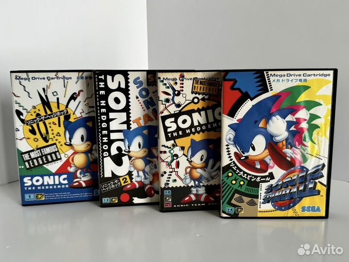 Катриджи Sonic для Sega Genesis Япония