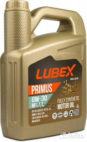 L034-1318-0405 lubex Синт-ое мот.масло primus M