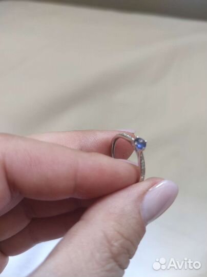 Золотое кольцо с натуральным сапфиром Израиль