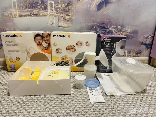 Молокоотсос medela swing + tommee tippee