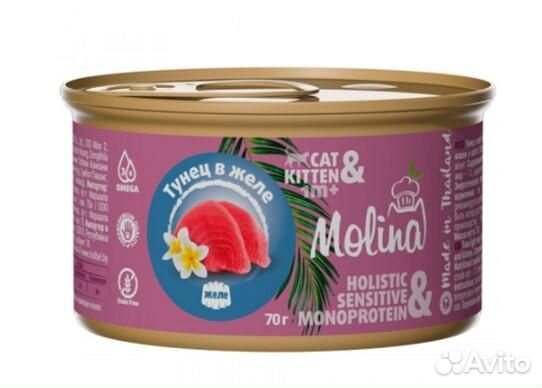 Molina Консервы для котят и кошек с тунцом в желе