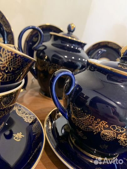 Сервиз чайный Лфз Золотой фриз букет