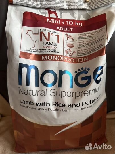 Корм Monge для мелких собак