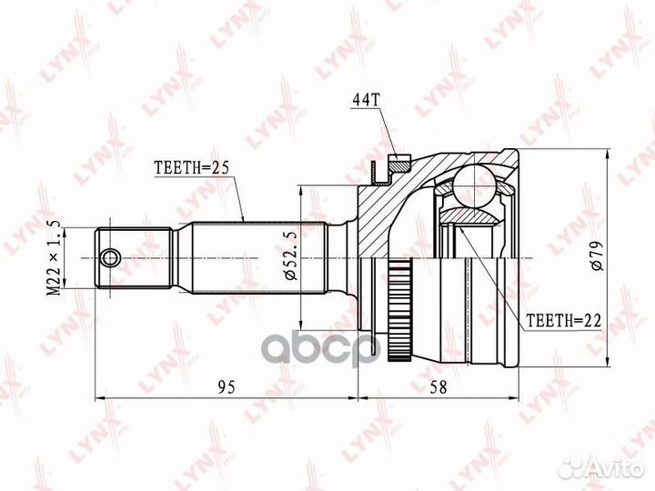 Шрус hyundai accent LC/verna 1.3-1.6 01-10 нар