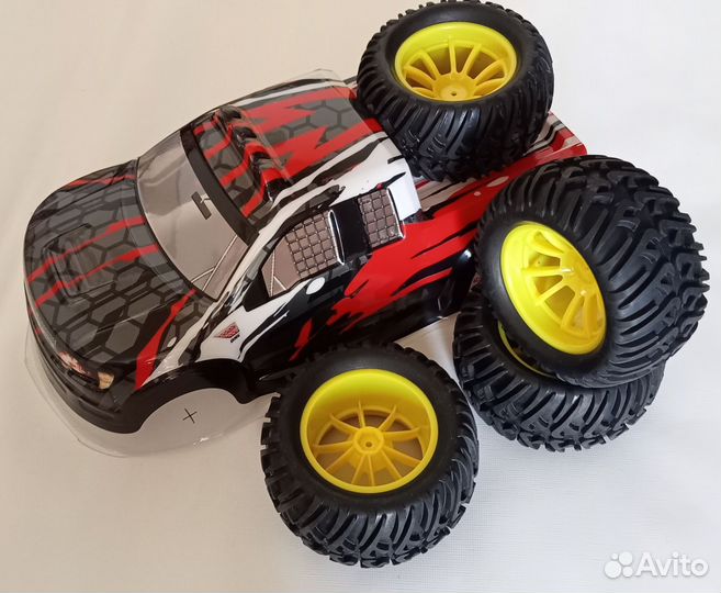 Кузов Monster One 1/10(крас) + колеса(жёл),10спиц