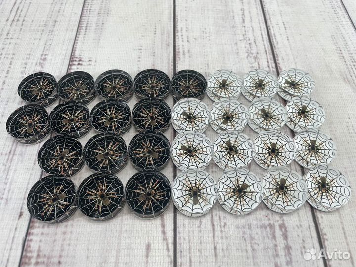 Фишки акриловые для нард Паутина