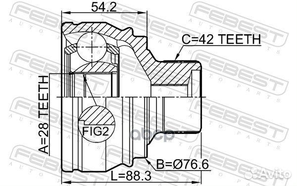 1710-A7 ШРУС наружный к-кт 28x76.5x42 Audi A4