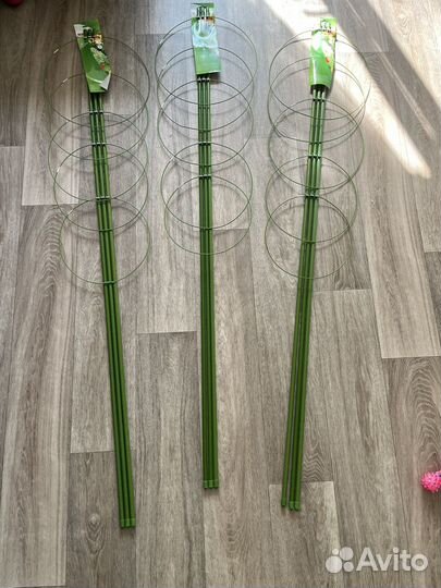 Поддержка, опора для растений, 150 см, 5 колец