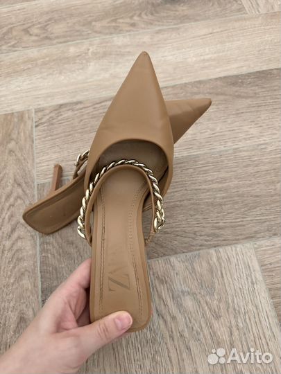 Босоножки zara 36 бежевые