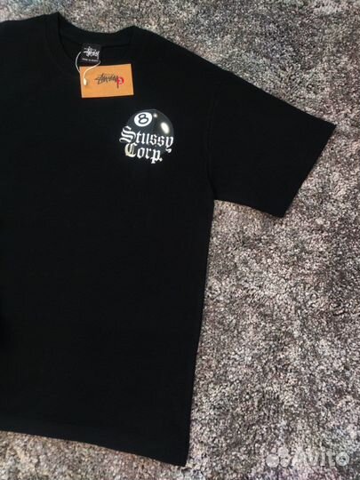 Футболка stussy corp tee черная