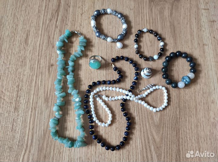 Бусы браслеты из натуральных камней пакетом