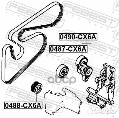 Ролик обводной 0488CX6A Febest