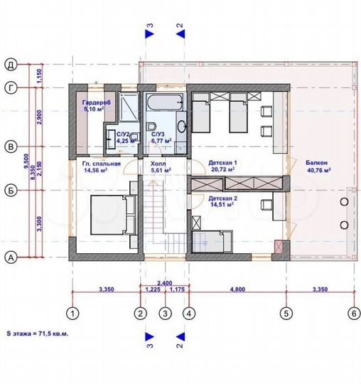 Дом 167,5 м² на участке 4 сот.