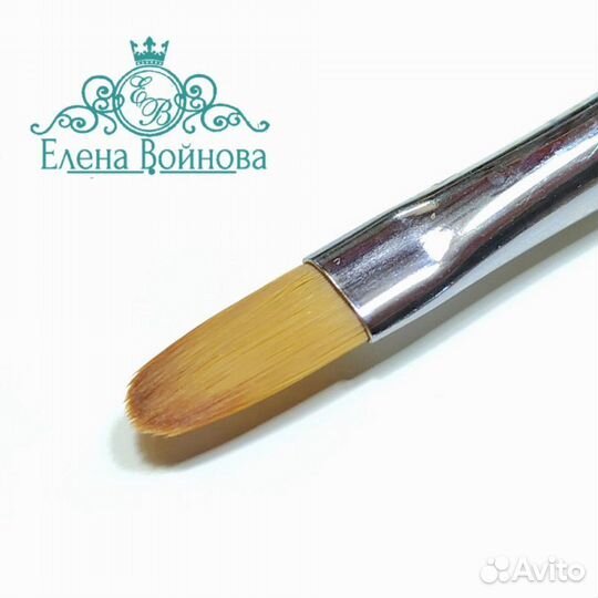 Кисть для акригеля Nylon Oval №8 ruNail