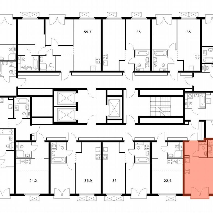 2-к. квартира, 48,7 м², 21/24 эт.