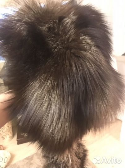 Шапка из меха чернобурки