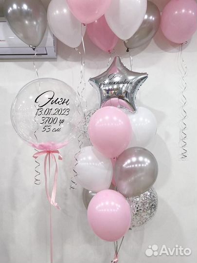 Гелиевые воздушные шары на выписку из роддома