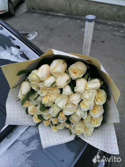 51 роза букет белых роз