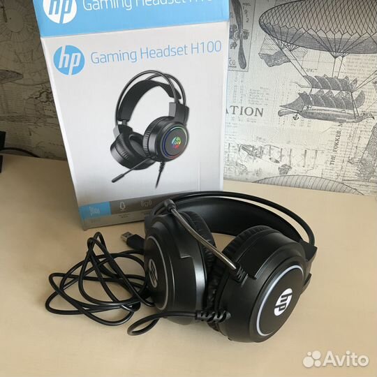 Игровые наушники с микрофоном HP новые